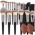 Professional Makeup Brush Set with Sponges & Travel Case – 18 Pieces