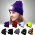 NEW LED Lighted Beanie Hat  Unisex Warm Winter Knitted Cap Headlamp Flashlight For Night Running Cycling