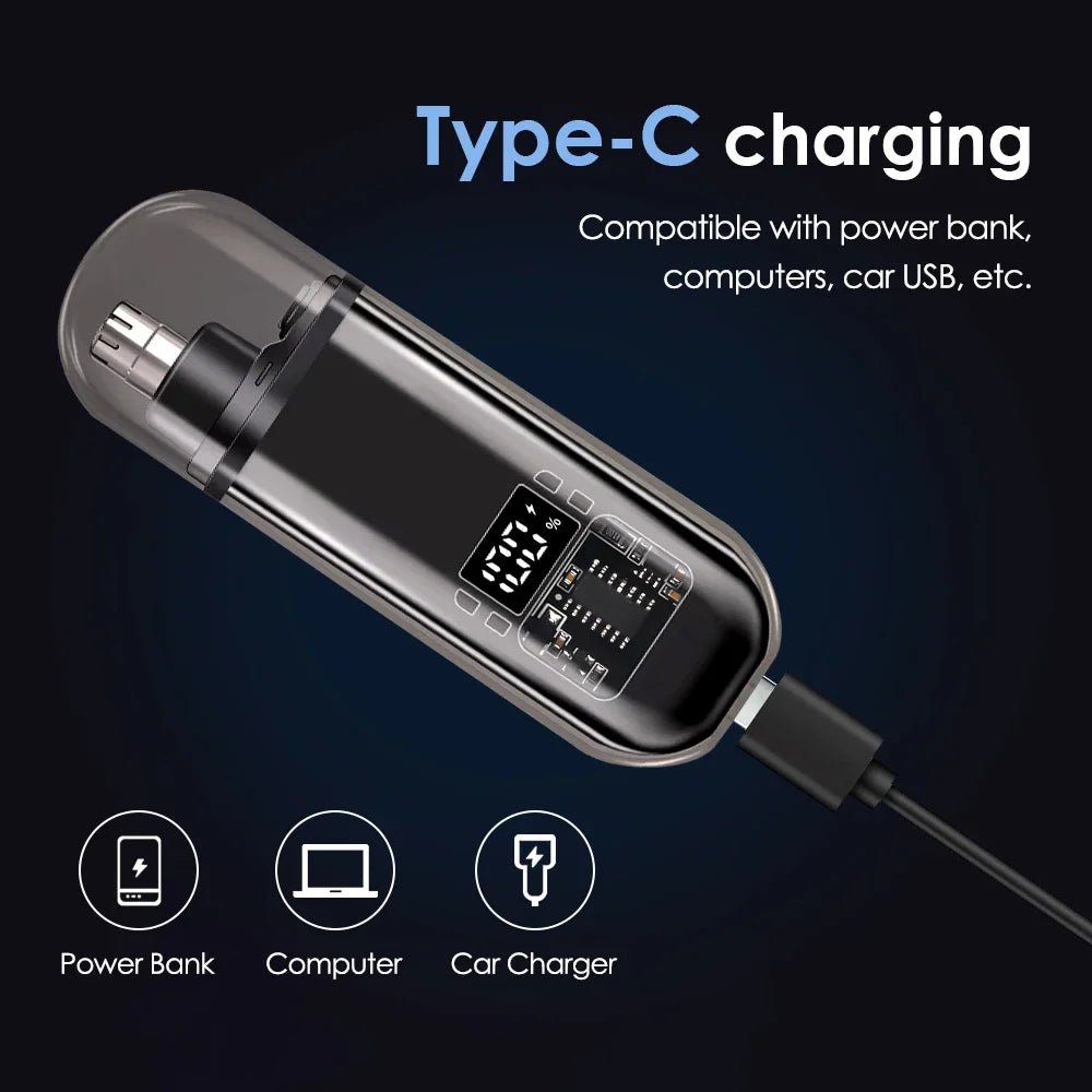 Electric Nose Hair Trimmer & Ear Groomer | Rechargeable Portable Clipper - ORYMERE