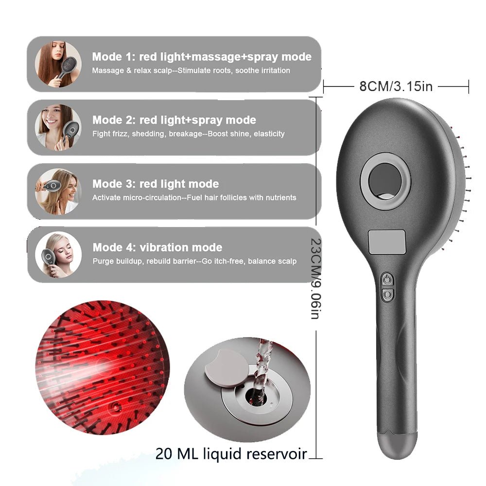 EMS Scalp Massager & Red Light Hair Comb – 3 Speed Electric Scalp Brush with Oil Applicator - ORYMERE