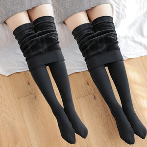 Fleece Lined Thermal Pantyhose | Winter Fake Sheer Skin Tights - ORYMERE