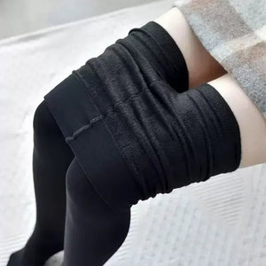 Fleece Lined Thermal Pantyhose | Winter Fake Sheer Skin Tights - ORYMERE