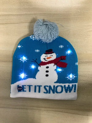 LED Knitted Christmas Beanie Hat | Light-Up Holiday Warm Cap - ORYMERE