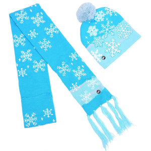 LED Knitted Christmas Beanie Hat | Light-Up Holiday Warm Cap - ORYMERE