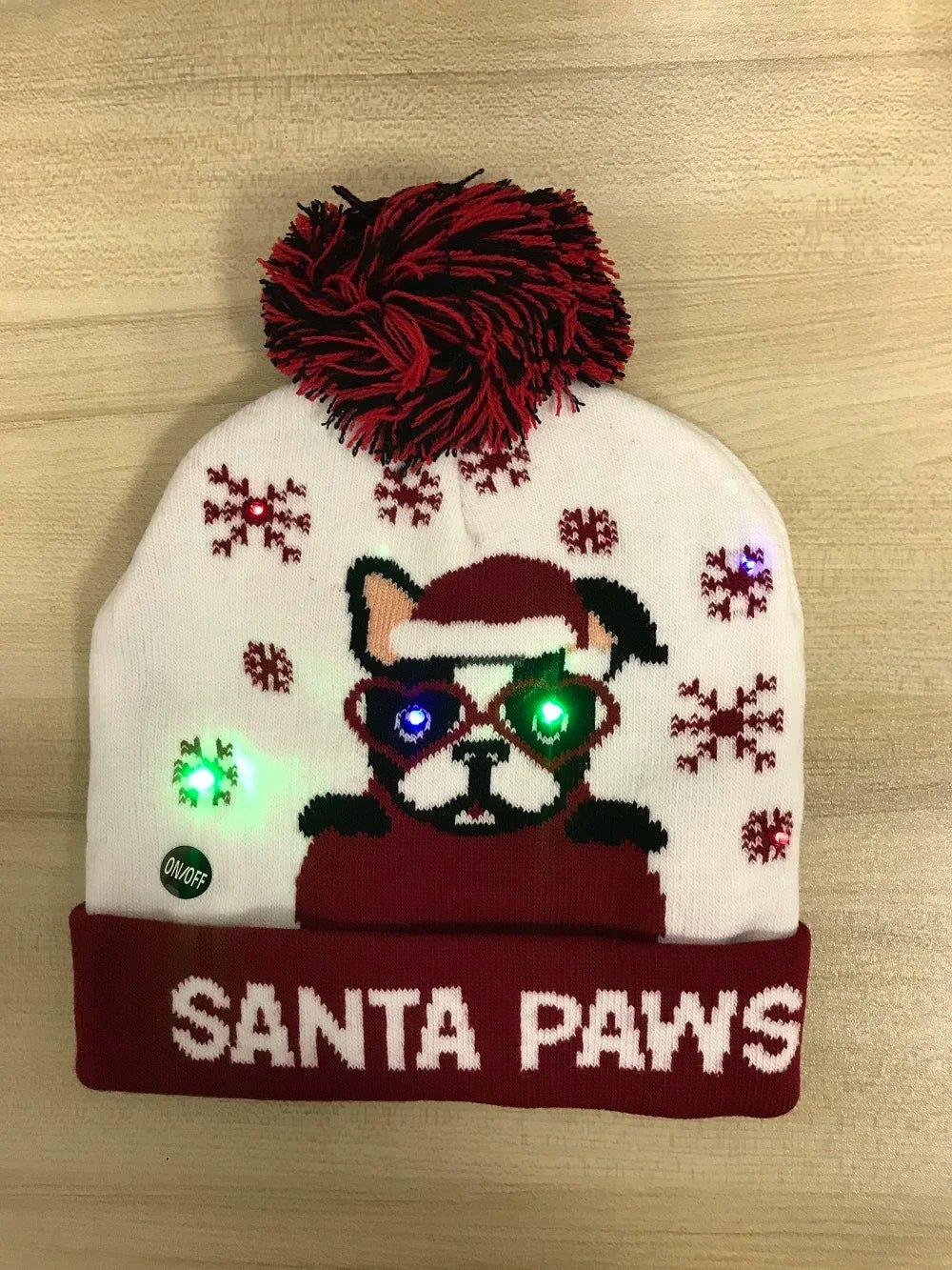 LED Knitted Christmas Beanie Hat | Light-Up Holiday Warm Cap - ORYMERE