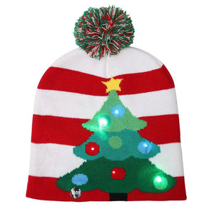 LED Knitted Christmas Beanie Hat | Light-Up Holiday Warm Cap - ORYMERE