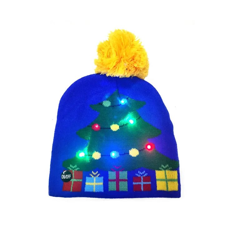 LED Knitted Christmas Beanie Hat | Light-Up Holiday Warm Cap - ORYMERE