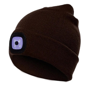 LED Lighted Beanie Hat | Unisex Winter Headlamp Cap for Running - ORYMERE