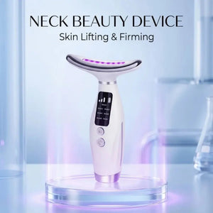 LED Neck & Face Massager – 7 Color Light, Heat & Vibration Skincare Beauty Device - ORYMERE