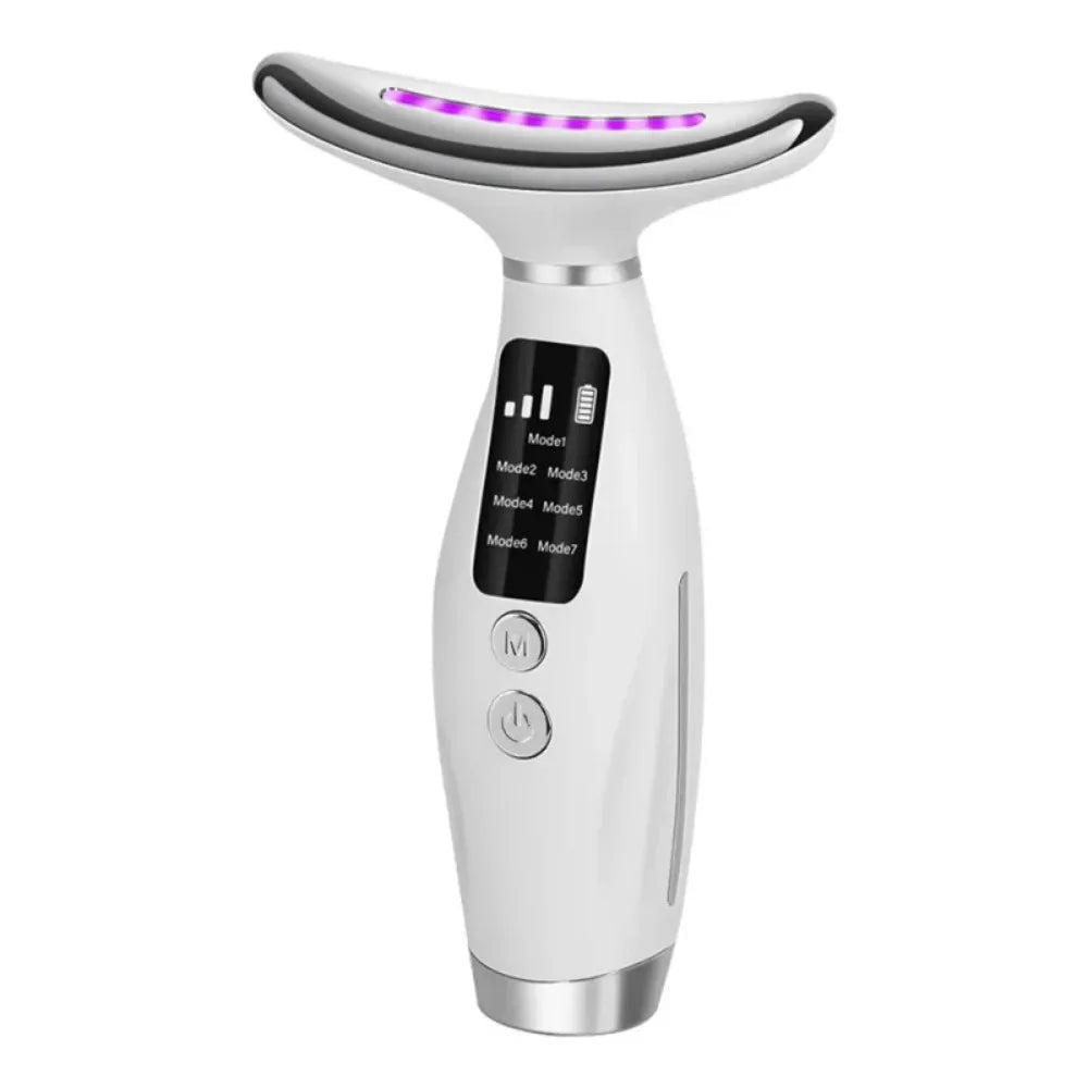 LED Neck & Face Massager – 7 Color Light, Heat & Vibration Skincare Beauty Device - ORYMERE