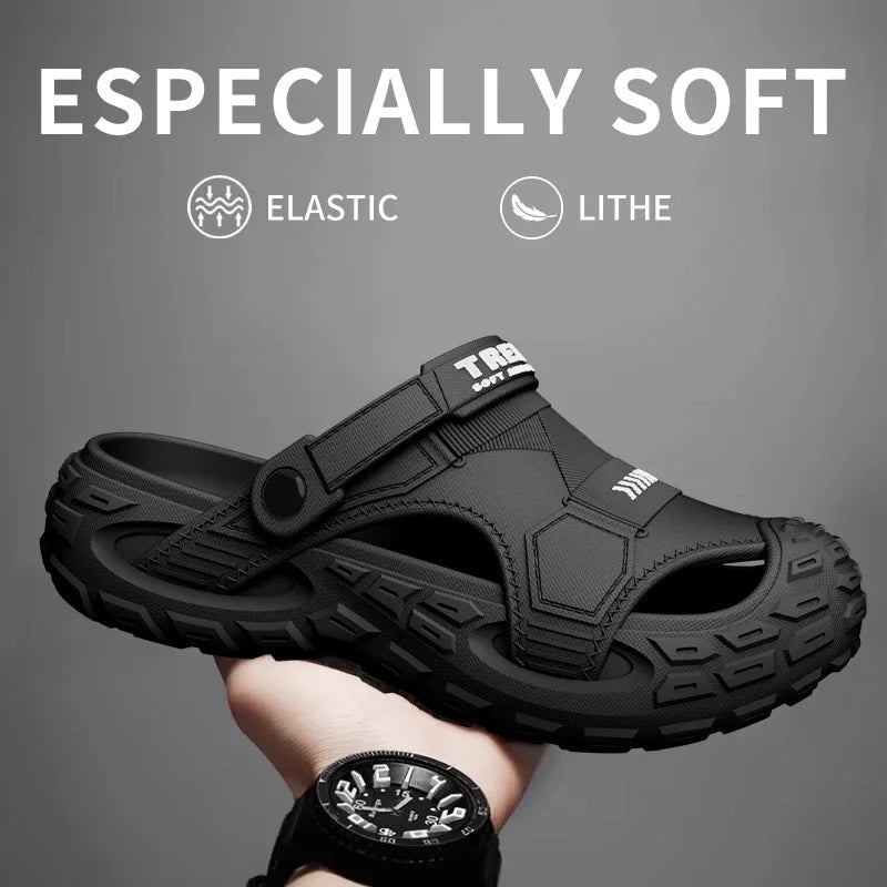 Men’s EVA Summer Sandals – Thick Soft Sole Water-Resistant Beach & Outdoor Shoes - ORYMERE