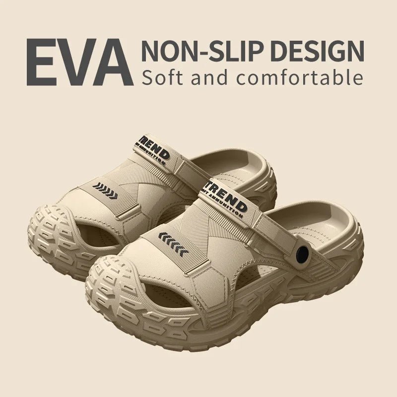 Men’s EVA Summer Sandals – Thick Soft Sole Water-Resistant Beach & Outdoor Shoes - ORYMERE