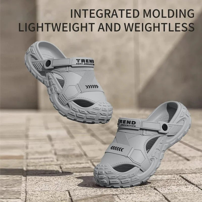 Men’s EVA Summer Sandals – Thick Soft Sole Water-Resistant Beach & Outdoor Shoes - ORYMERE