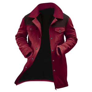 Men’s Long Trench Coat – Multi-Pocket Fleece Lined Vintage Casual Winter Overcoat - ORYMERE
