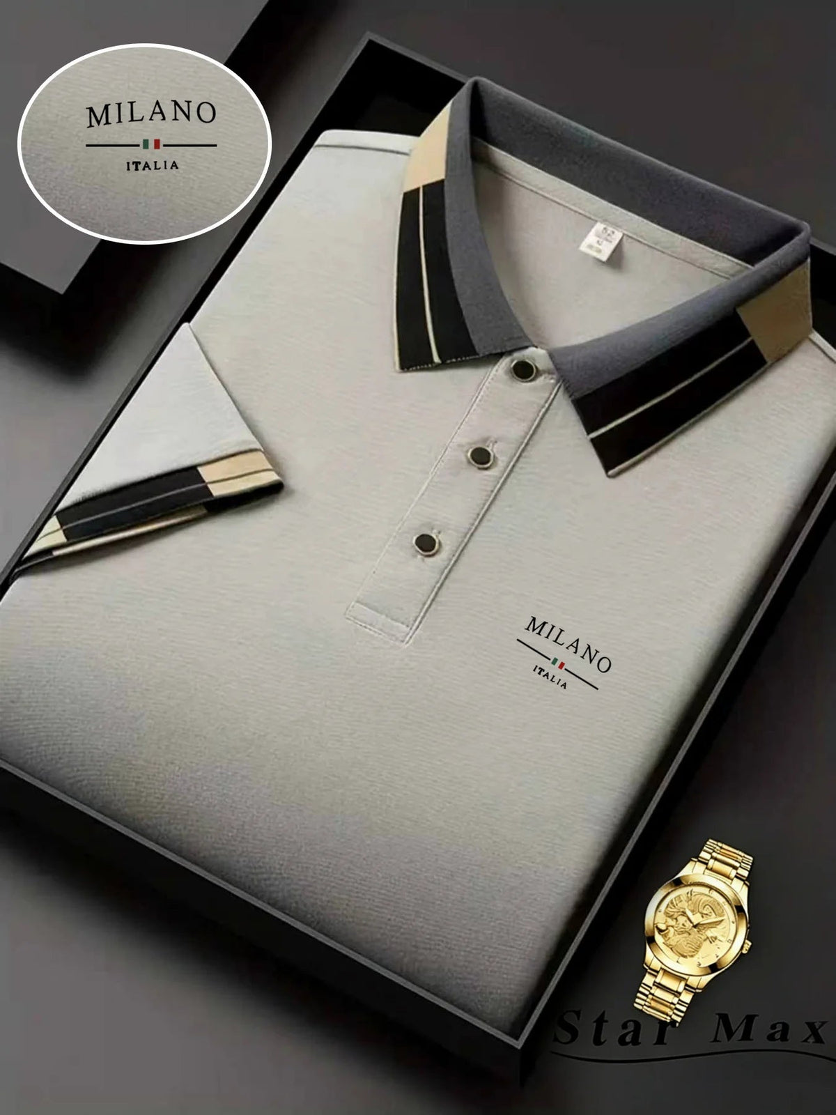 Men's Luxury Short Sleeve Polo Shirt | Horse Embroidery Milan Style - ORYMERE