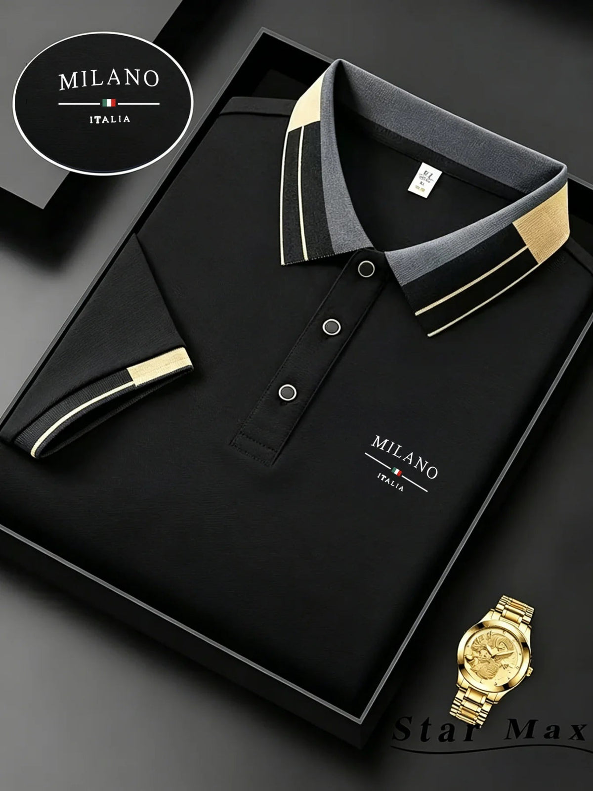 Men's Luxury Short Sleeve Polo Shirt | Horse Embroidery Milan Style - ORYMERE