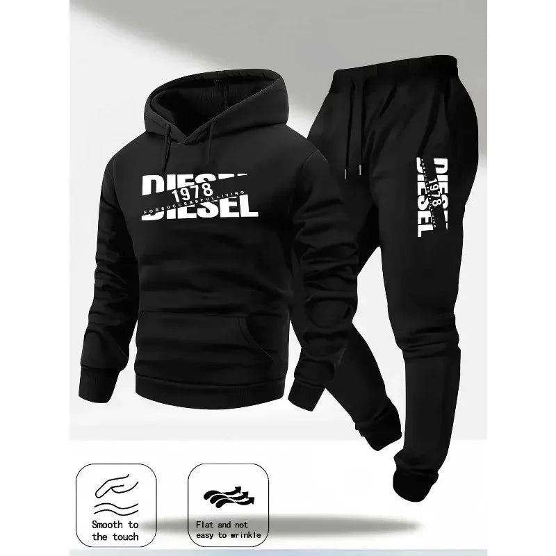 Men's Pullover Hooded Sportswear & Jogger Set – Autumn Winter Casual Tracksuit - ORYMERE
