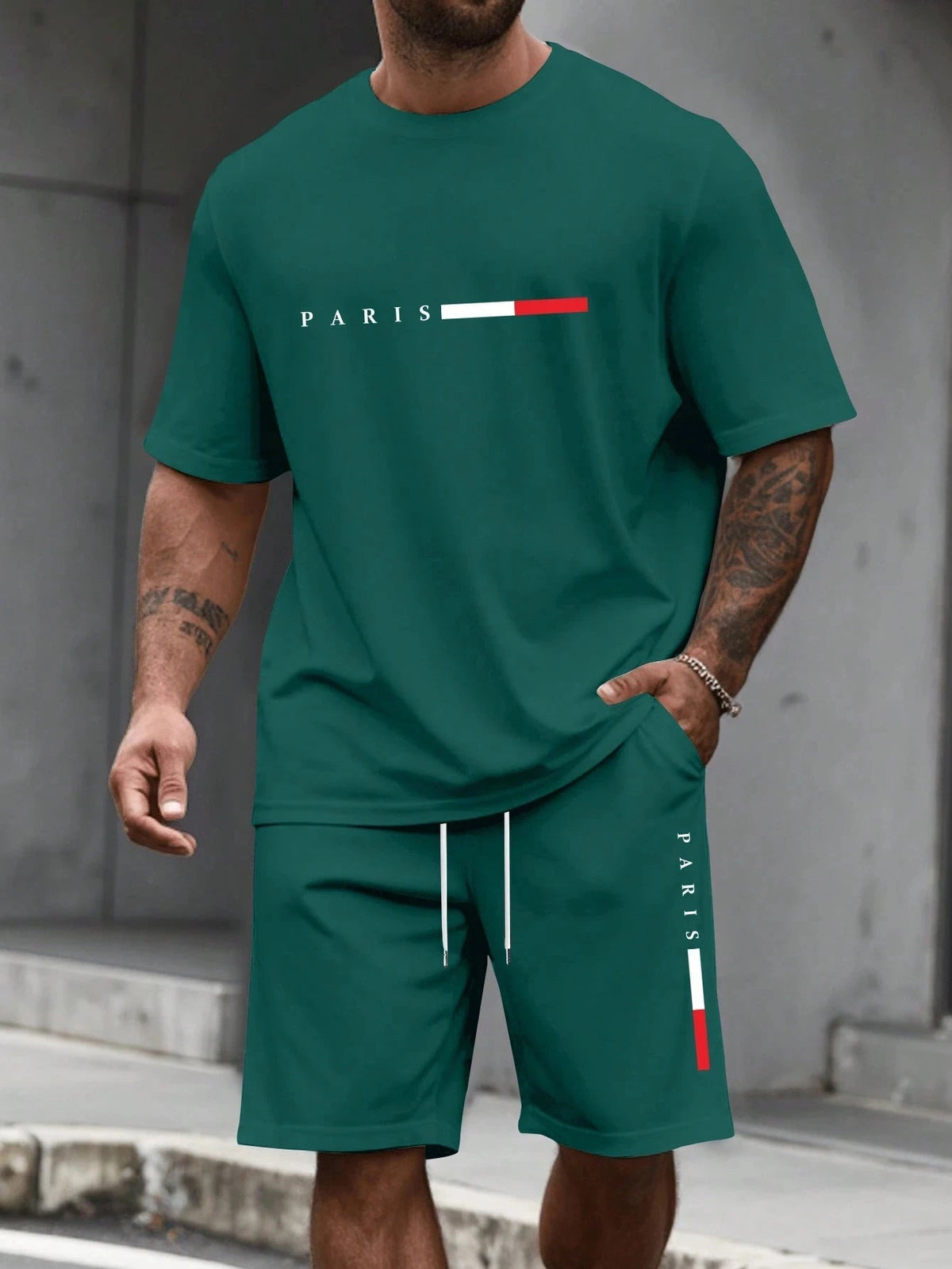 Men's Short Sleeve T-Shirt & Shorts Set | Summer Running Tracksuit - ORYMERE