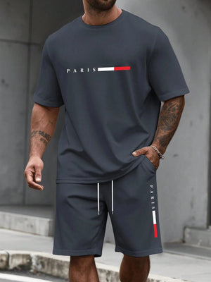 Men's Short Sleeve T-Shirt & Shorts Set | Summer Running Tracksuit - ORYMERE