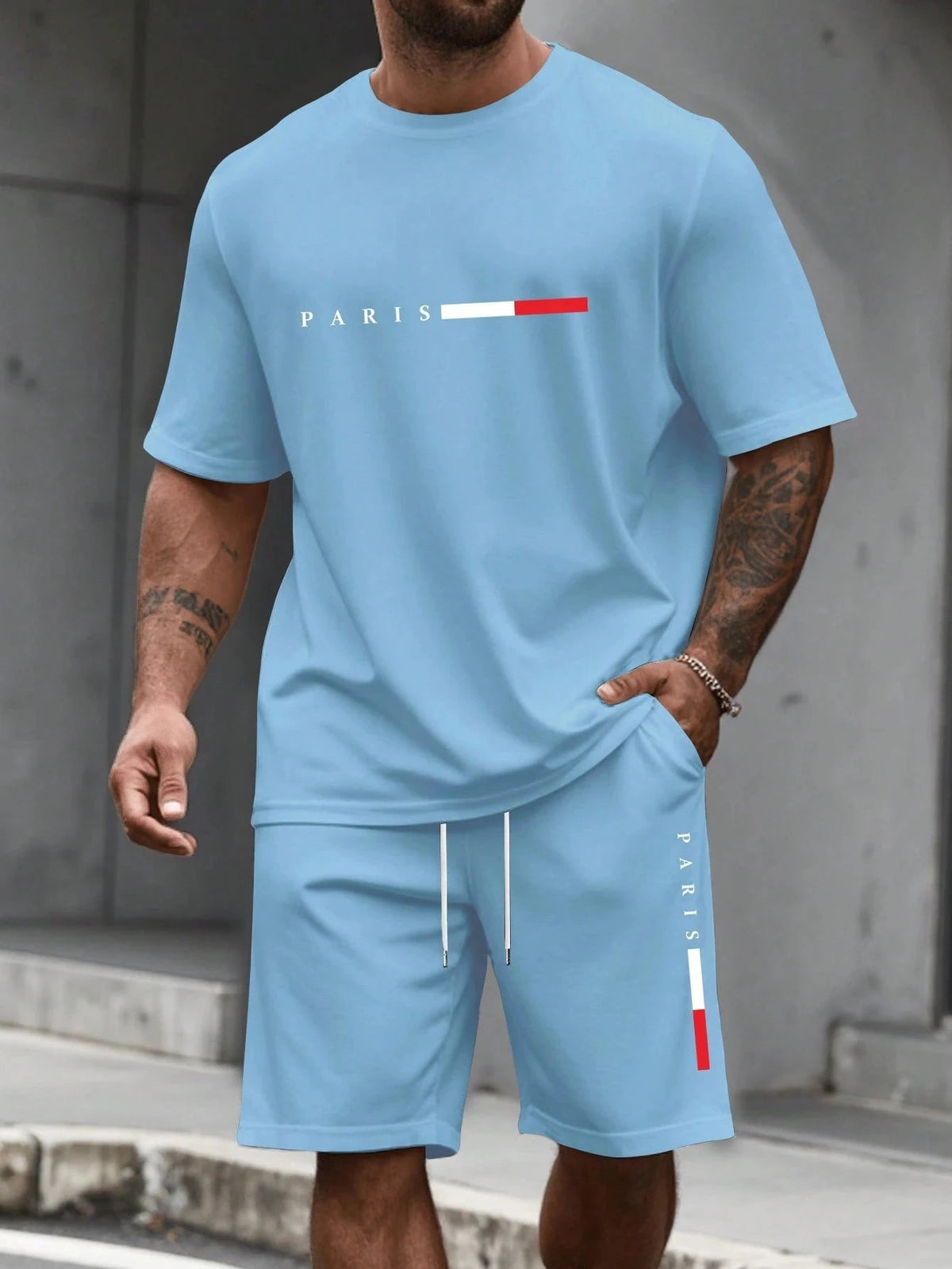 Men's Short Sleeve T-Shirt & Shorts Set | Summer Running Tracksuit - ORYMERE