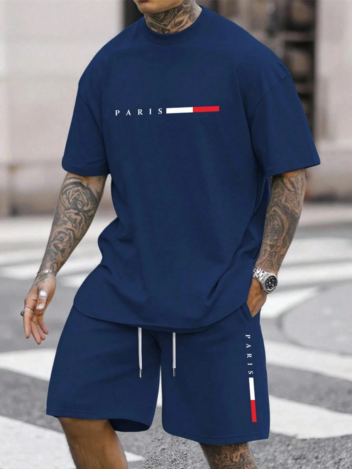 Men's Short Sleeve T-Shirt & Shorts Set | Summer Running Tracksuit - ORYMERE