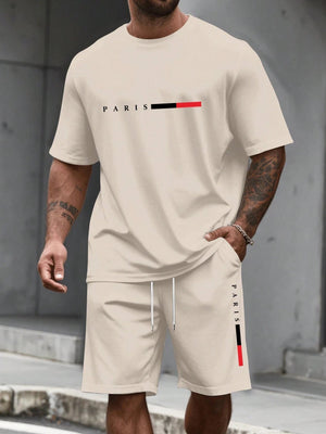 Men's Short Sleeve T-Shirt & Shorts Set | Summer Running Tracksuit - ORYMERE