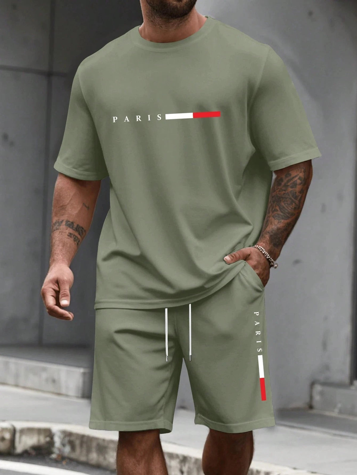 Men's Short Sleeve T-Shirt & Shorts Set | Summer Running Tracksuit - ORYMERE