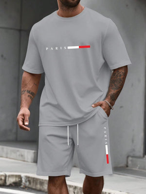 Men's Short Sleeve T-Shirt & Shorts Set | Summer Running Tracksuit - ORYMERE
