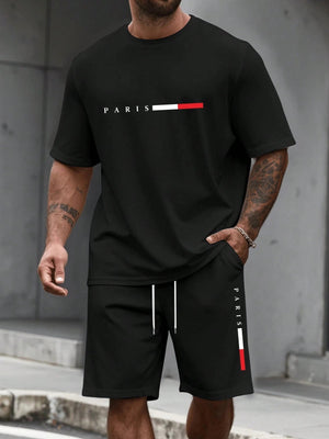 Men's Short Sleeve T-Shirt & Shorts Set | Summer Running Tracksuit - ORYMERE