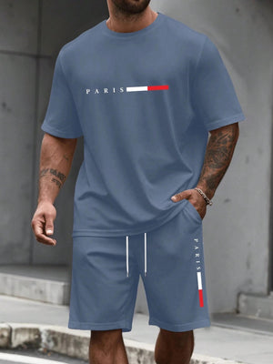Men's Short Sleeve T-Shirt & Shorts Set | Summer Running Tracksuit - ORYMERE