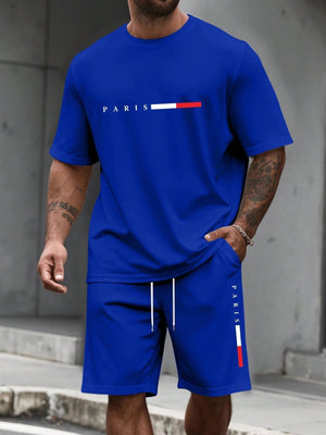 Men's Short Sleeve T-Shirt & Shorts Set | Summer Running Tracksuit - ORYMERE