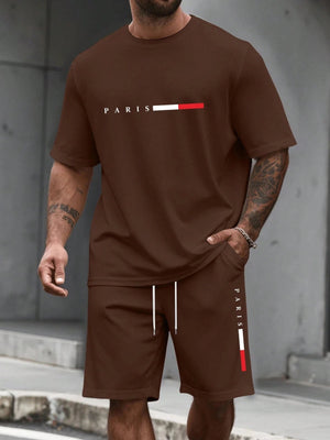 Men's Short Sleeve T-Shirt & Shorts Set | Summer Running Tracksuit - ORYMERE