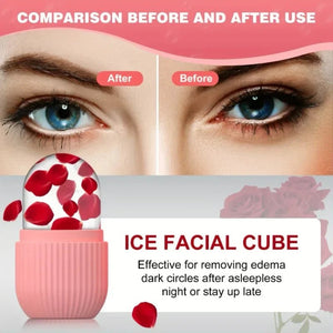 Pink Silicone Ice Roller for Face & Eyes – Reusable Cooling Facial Massager for Skincare - ORYMERE