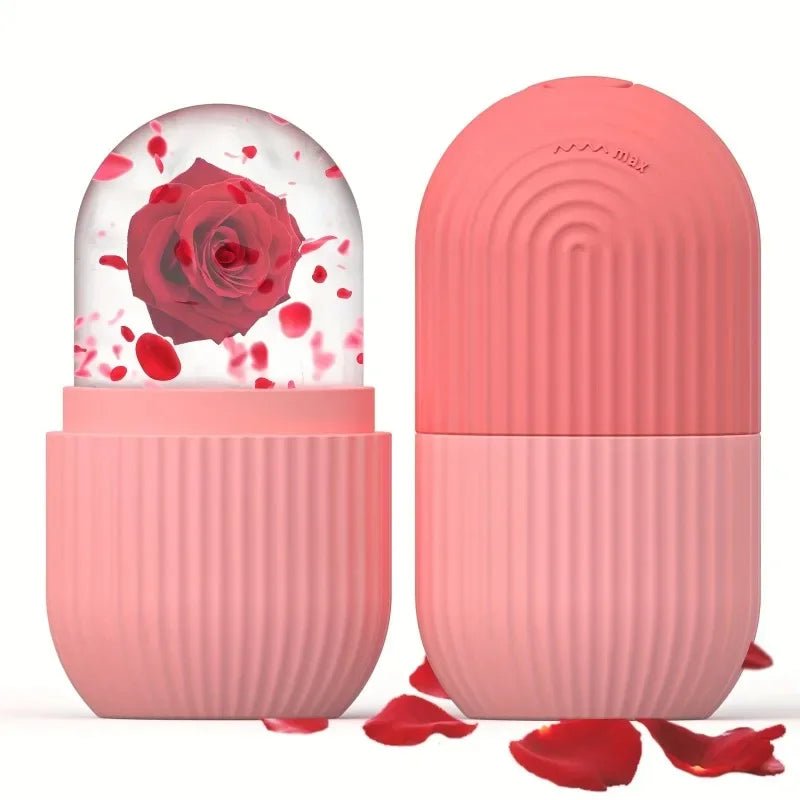 Pink Silicone Ice Roller for Face & Eyes – Reusable Cooling Facial Massager for Skincare - ORYMERE