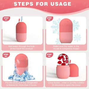 Pink Silicone Ice Roller for Face & Eyes – Reusable Cooling Facial Massager for Skincare - ORYMERE