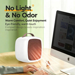 Portable 500W PTC Ceramic Mini Heater | Quiet Desk Space Warmer - ORYMERE