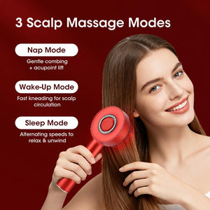 Red Light Scalp Massage Comb – Electric Kneading Hair Brush with 6ML Oil Applicator - ORYMERE