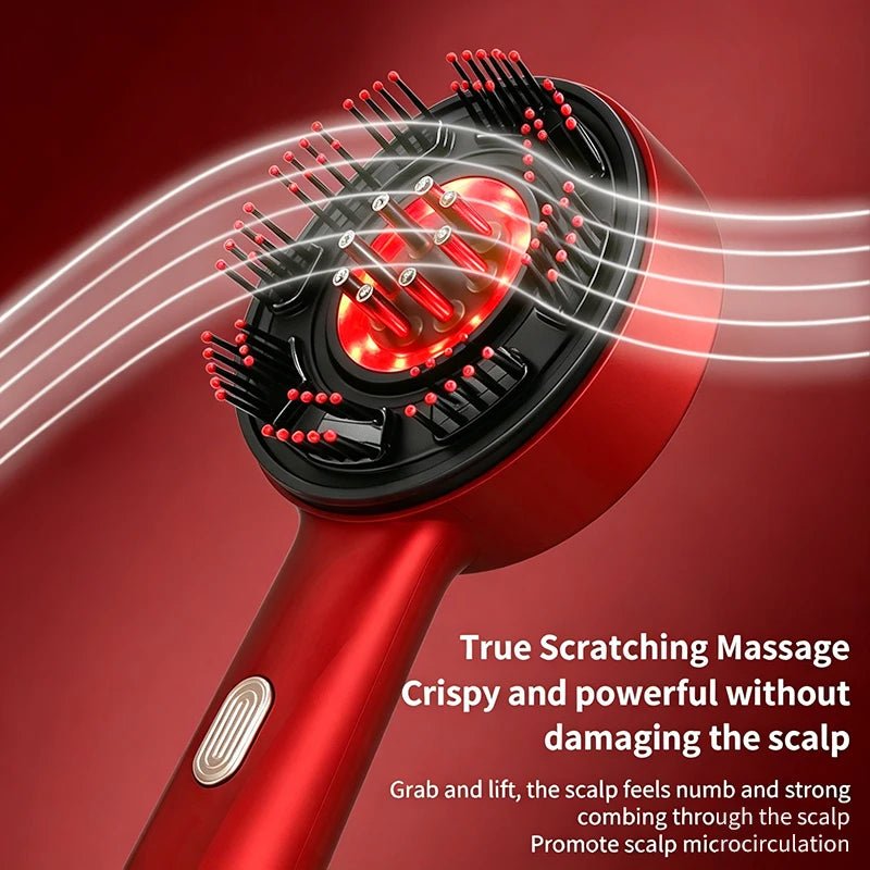 Red Light Scalp Massage Comb – Electric Kneading Hair Brush with 6ML Oil Applicator - ORYMERE