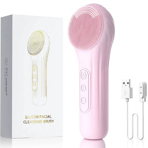 Sonic Facial Cleansing Brush – Waterproof Rechargeable Silicone Face Scrubber with Heat & 6 Speeds - ORYMERE
