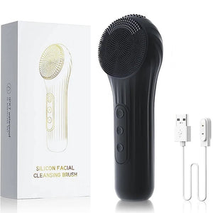 Sonic Facial Cleansing Brush – Waterproof Rechargeable Silicone Face Scrubber with Heat & 6 Speeds - ORYMERE