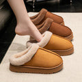 Women’s Fluffy Winter Slippers – Warm Faux Suede House Shoes with Thick EVA Sole - ORYMERE