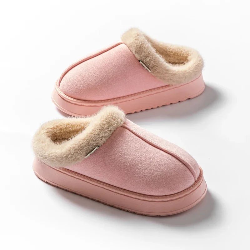Women’s Fluffy Winter Slippers – Warm Faux Suede House Shoes with Thick EVA Sole - ORYMERE
