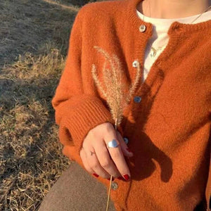 Women’s Knit Cardigan Sweater – Single Breasted Long Sleeve Lightweight Fall Winter Layer - ORYMERE
