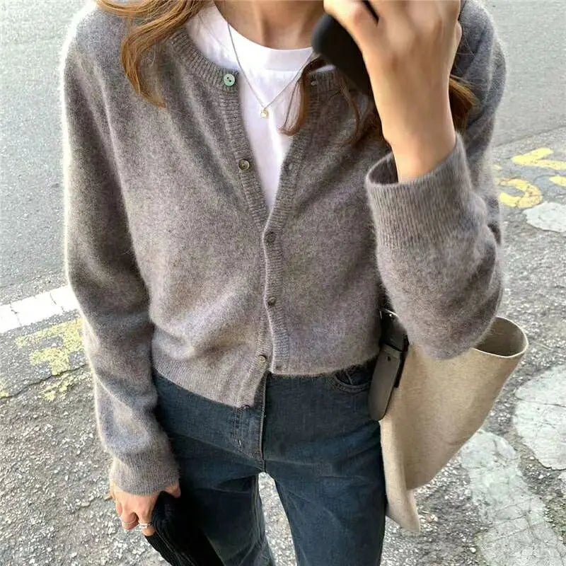 Women’s Knit Cardigan Sweater – Single Breasted Long Sleeve Lightweight Fall Winter Layer - ORYMERE