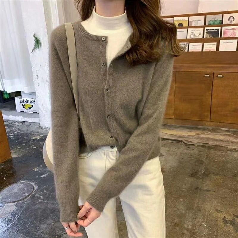 Women’s Knit Cardigan Sweater – Single Breasted Long Sleeve Lightweight Fall Winter Layer - ORYMERE