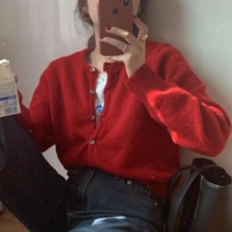 Women’s Knit Cardigan Sweater – Single Breasted Long Sleeve Lightweight Fall Winter Layer - ORYMERE