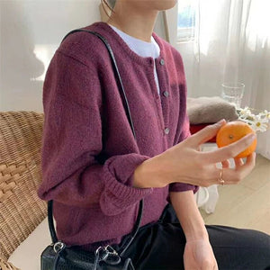 Women’s Knit Cardigan Sweater – Single Breasted Long Sleeve Lightweight Fall Winter Layer - ORYMERE