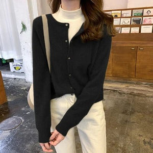 Women’s Knit Cardigan Sweater – Single Breasted Long Sleeve Lightweight Fall Winter Layer - ORYMERE