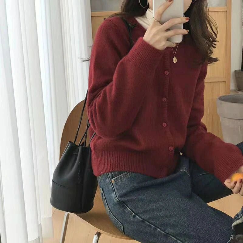 Women’s Knit Cardigan Sweater – Single Breasted Long Sleeve Lightweight Fall Winter Layer - ORYMERE