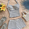 Women's Knit Halter Top & Shorts Two-Piece Outfit | Summer Beach Tracksuit - ORYMERE